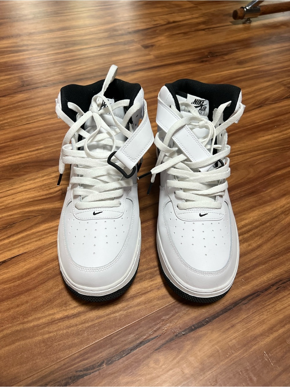 Nike Men’s High-Top Sneakers in White and Black Trim